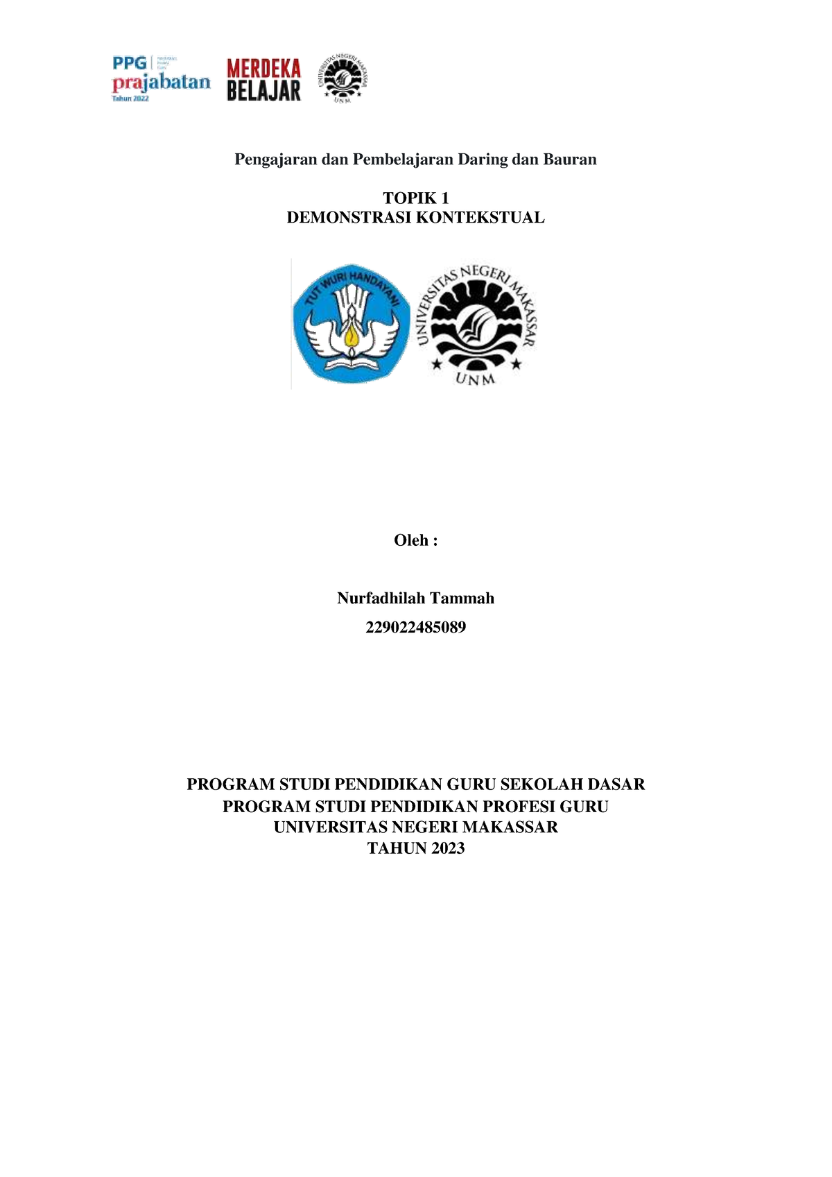 T1 Demonstrasi Kontekstual - Pengajaran Dan Pembelajaran Daring Dan ...