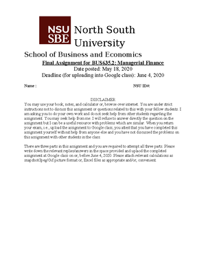 BUS635 2Mid Term Sp 2020Mk Up Nadia - BUS635: Managerial Finance Mid ...