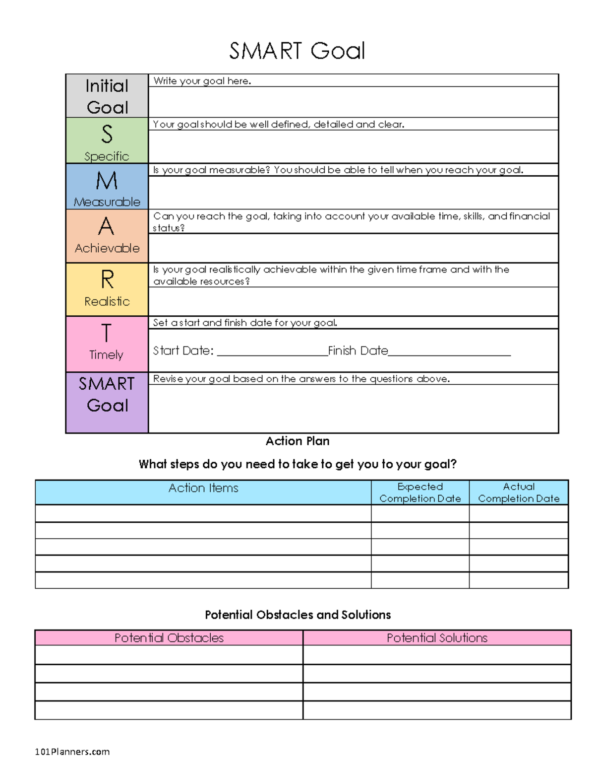 SMART asddddasdddddddddddd - 101Planners SMART Goal Initial Goal Write ...