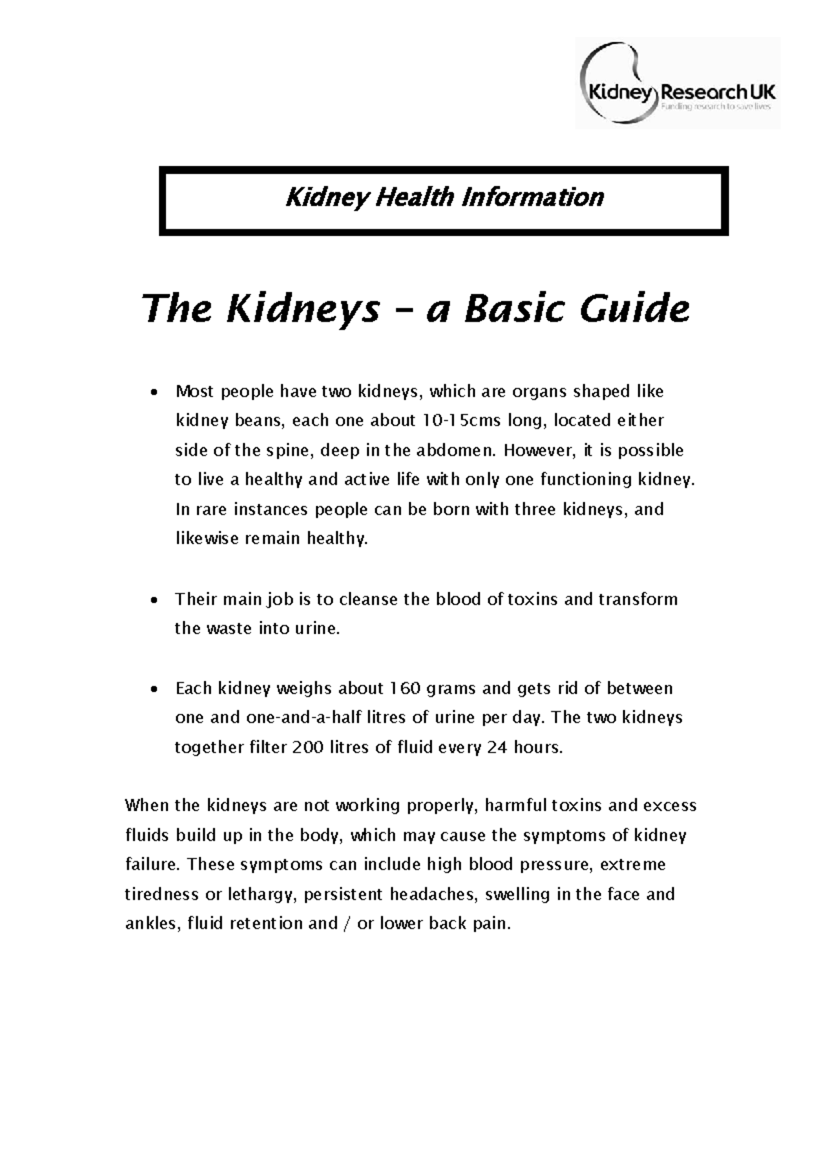 Funcions del Ronyó kidney guide - Kidney Health Information The Kidneys ...