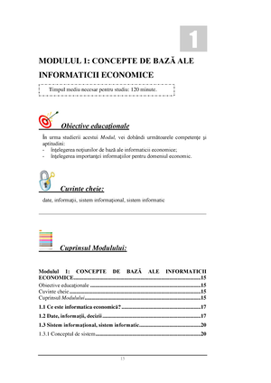 Preach Specialize Discriminatory M1 informatica economica conta - MODULUL 1: CONCEPTE DE BAZĂ ALE  INFORMATICII ECONOMICE Obiective - Studocu