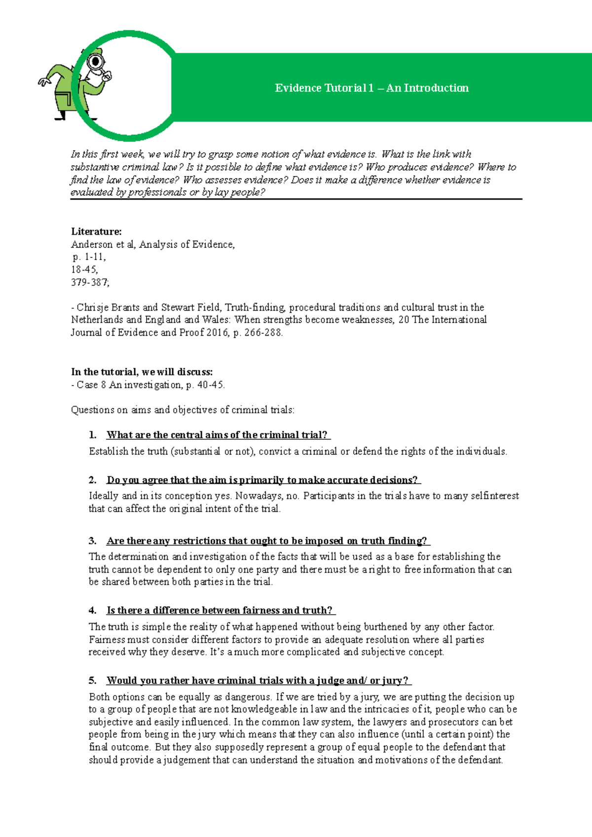 Evidence W1 - notes on the first tutorial - In this first week, we will ...