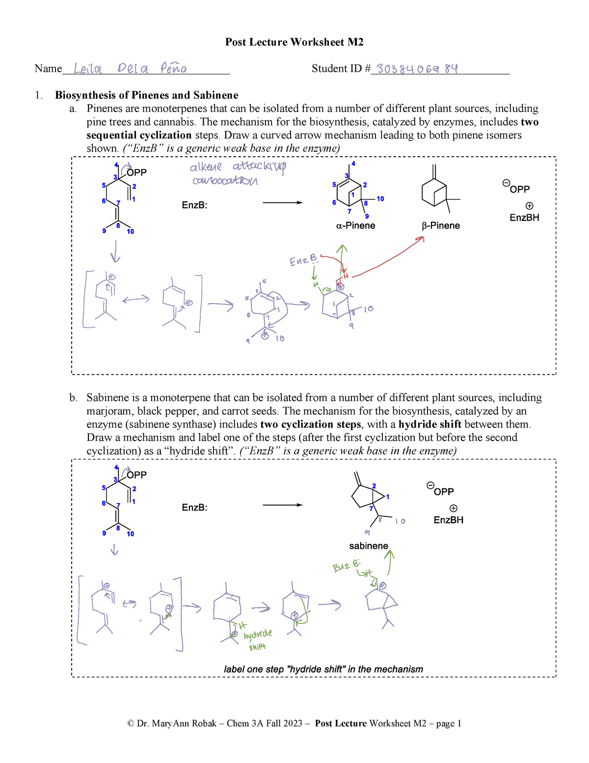 Post Lec M2 - Post Lecture M with Robak - © Dr. MaryAnn Robak – Chem 3A ...