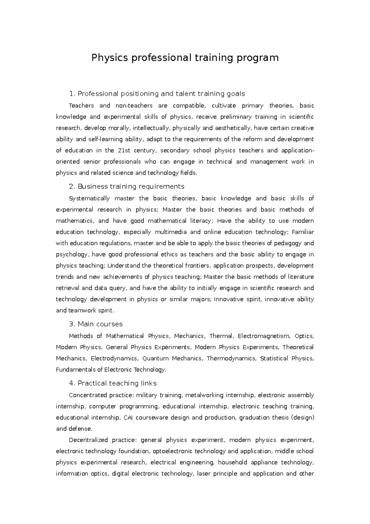 Physics professional training program - Physics professional training ...