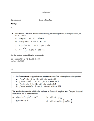 Exam 2017, questions - Assignment 6 Course name: Numerical Analysis ...