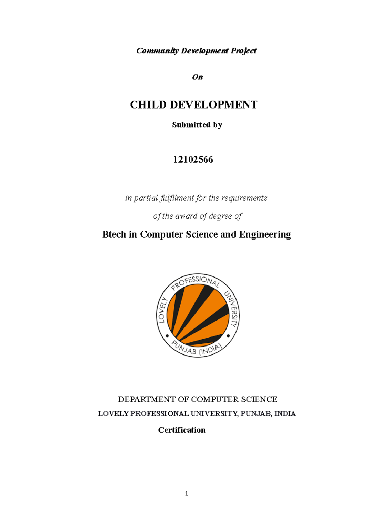 NGO Vansh Report - Community Development Project On CHILD DEVELOPMENT ...