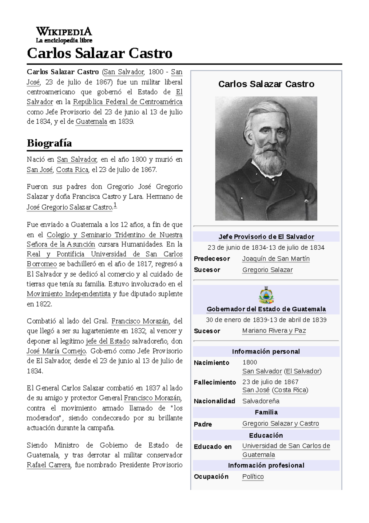 Carlos Salazar Castro sssss Carlos Salazar Castro Jefe Provisorio