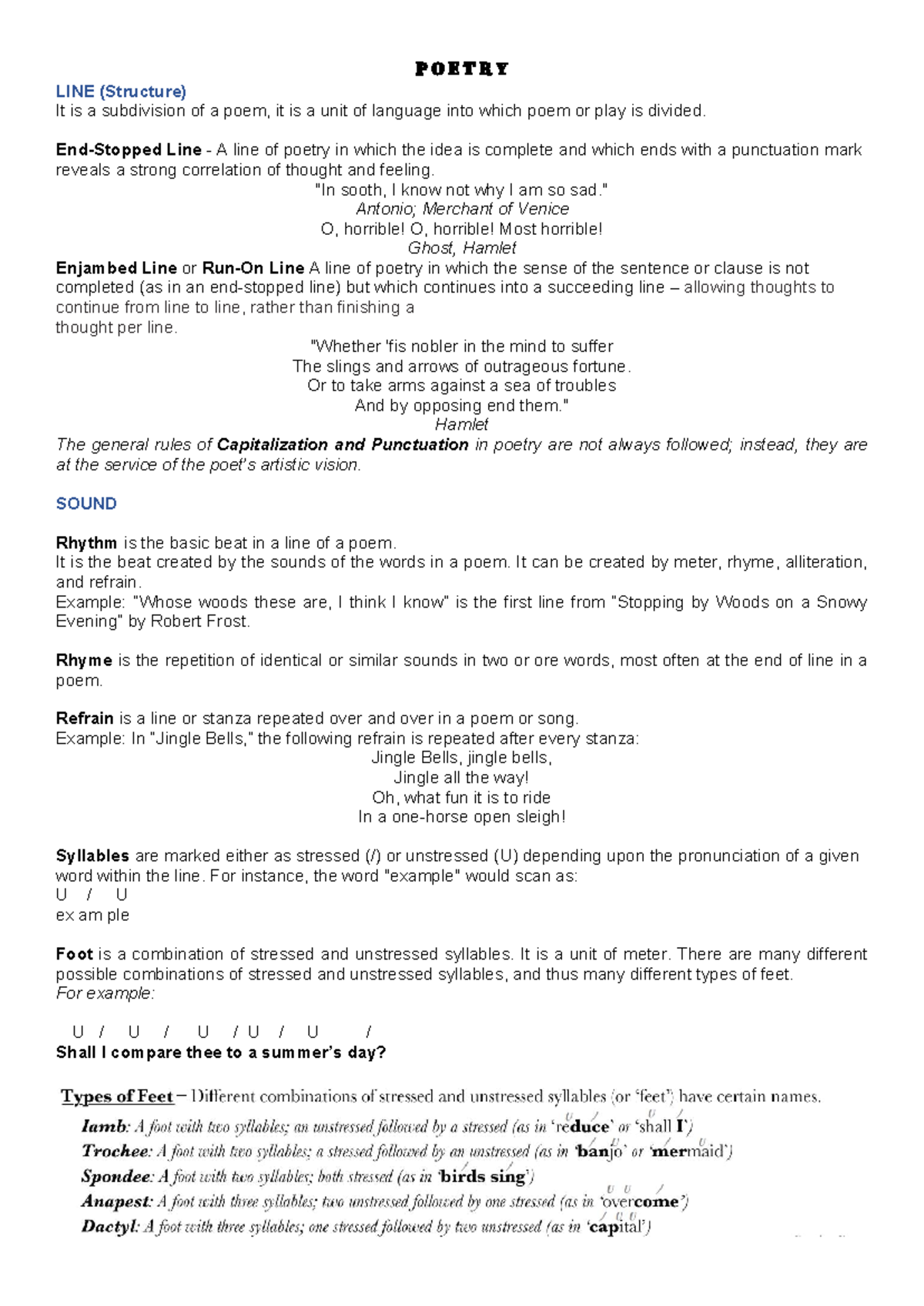 Poetry part 2 - Compilation - P O E T R Y LINE (Structure) It is a ...