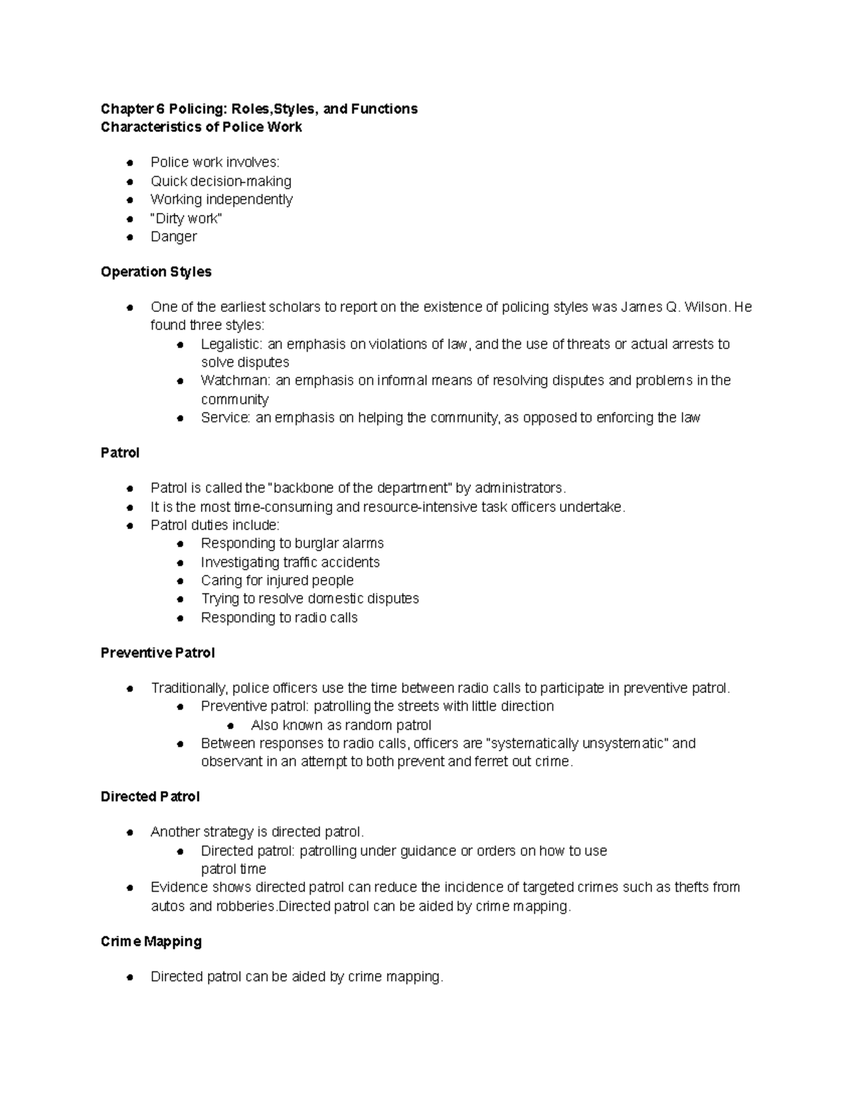 Chapter 6 Policing Roles,Styles, and Functions - Chapter 6 Policing ...