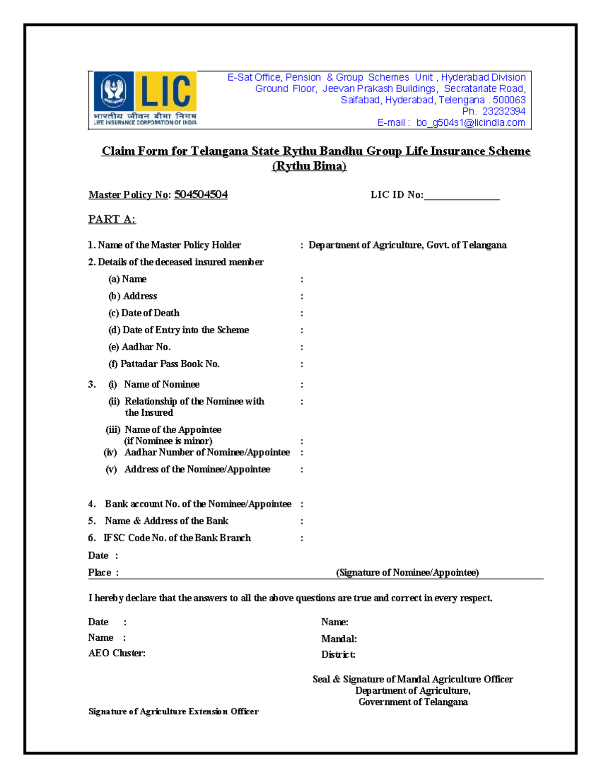 Claim Form - abcd - E-Sat Office, Pension & Group Schemes Unit ...