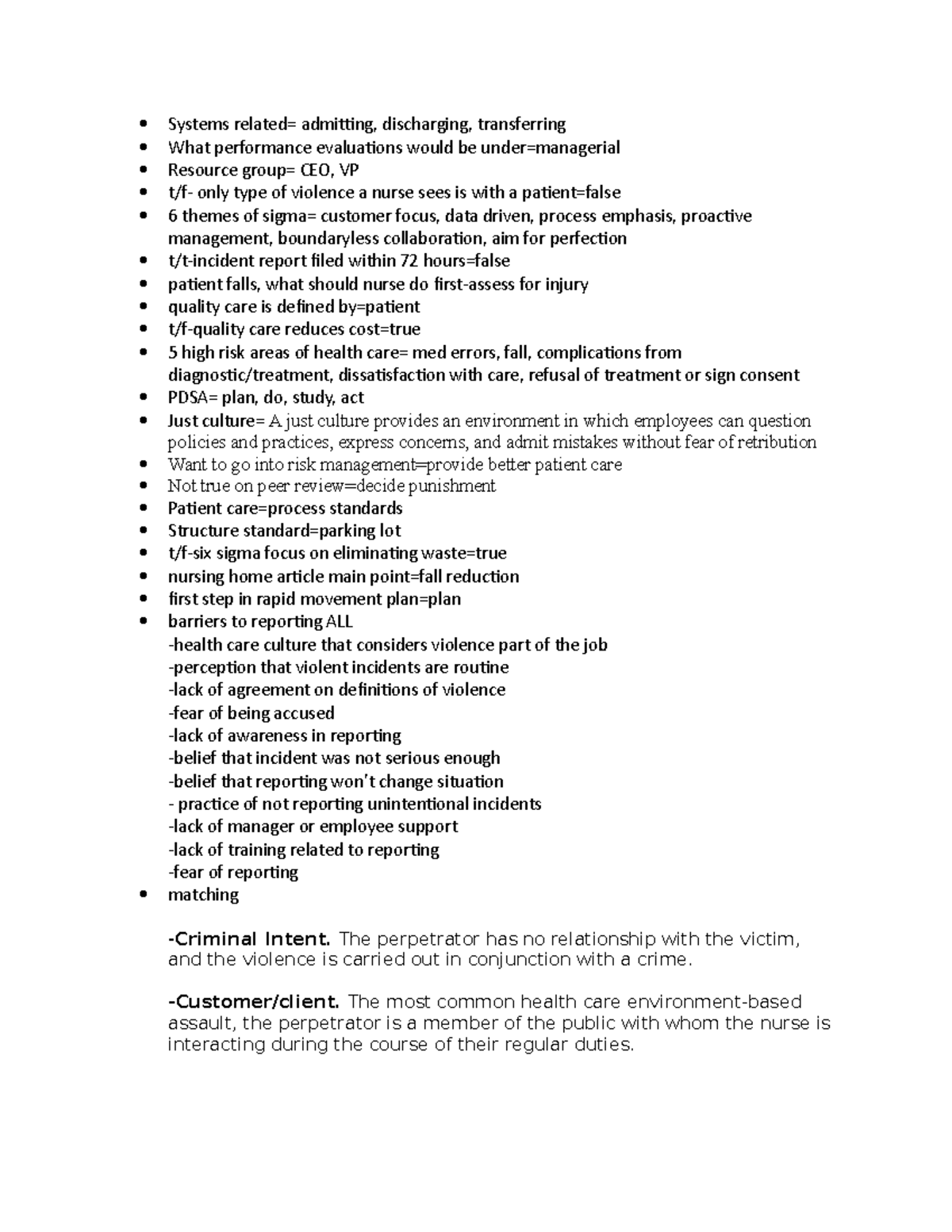 Exam 3 questions!!! - Systems related= admitting, discharging ...