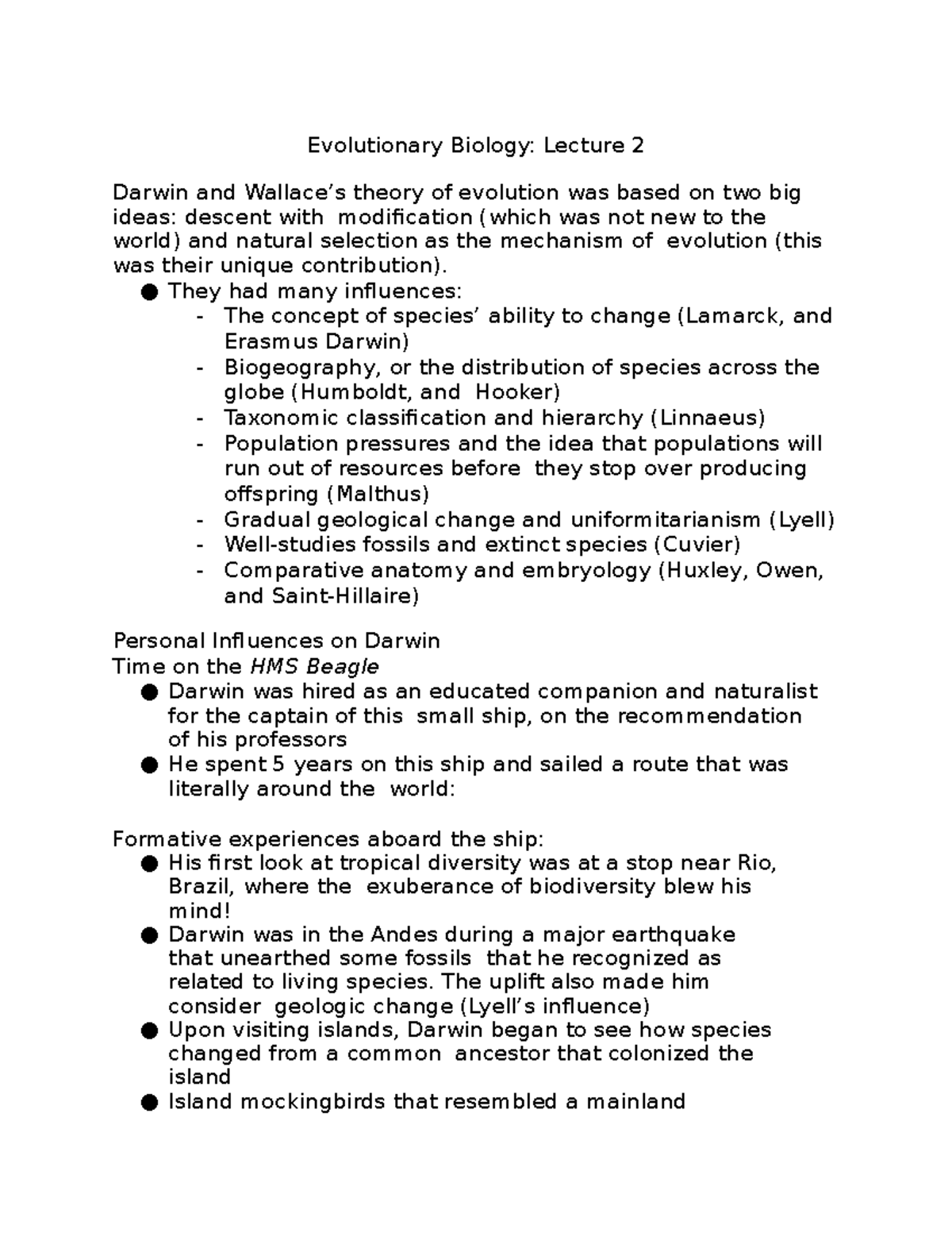 case study about evolutionary biology