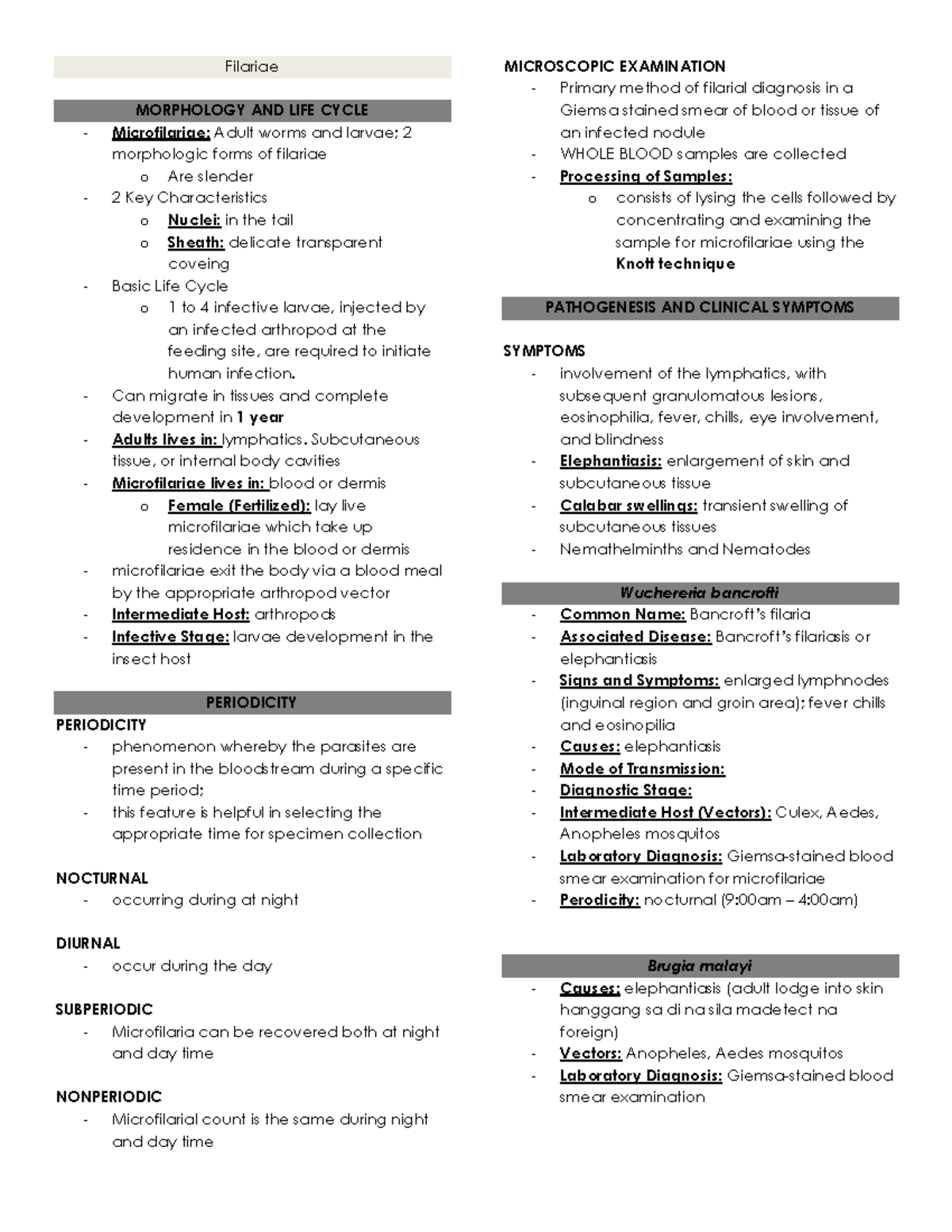 Filariae - Parasitology - Warning: TT: undefined function: 32 Filariae ...