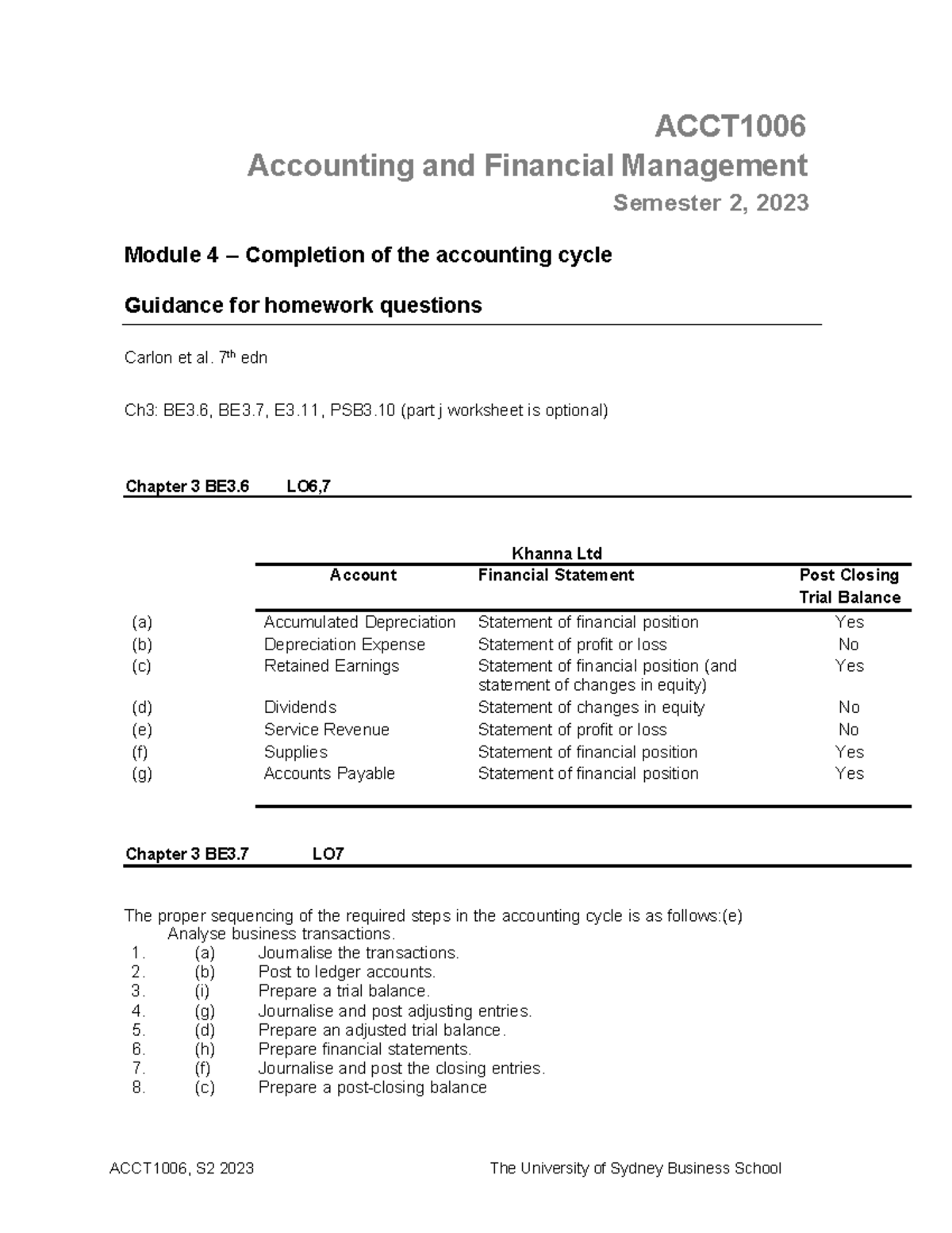 Module 4 homework questions guidance s2 2023 adjusted - ACCT Accounting ...