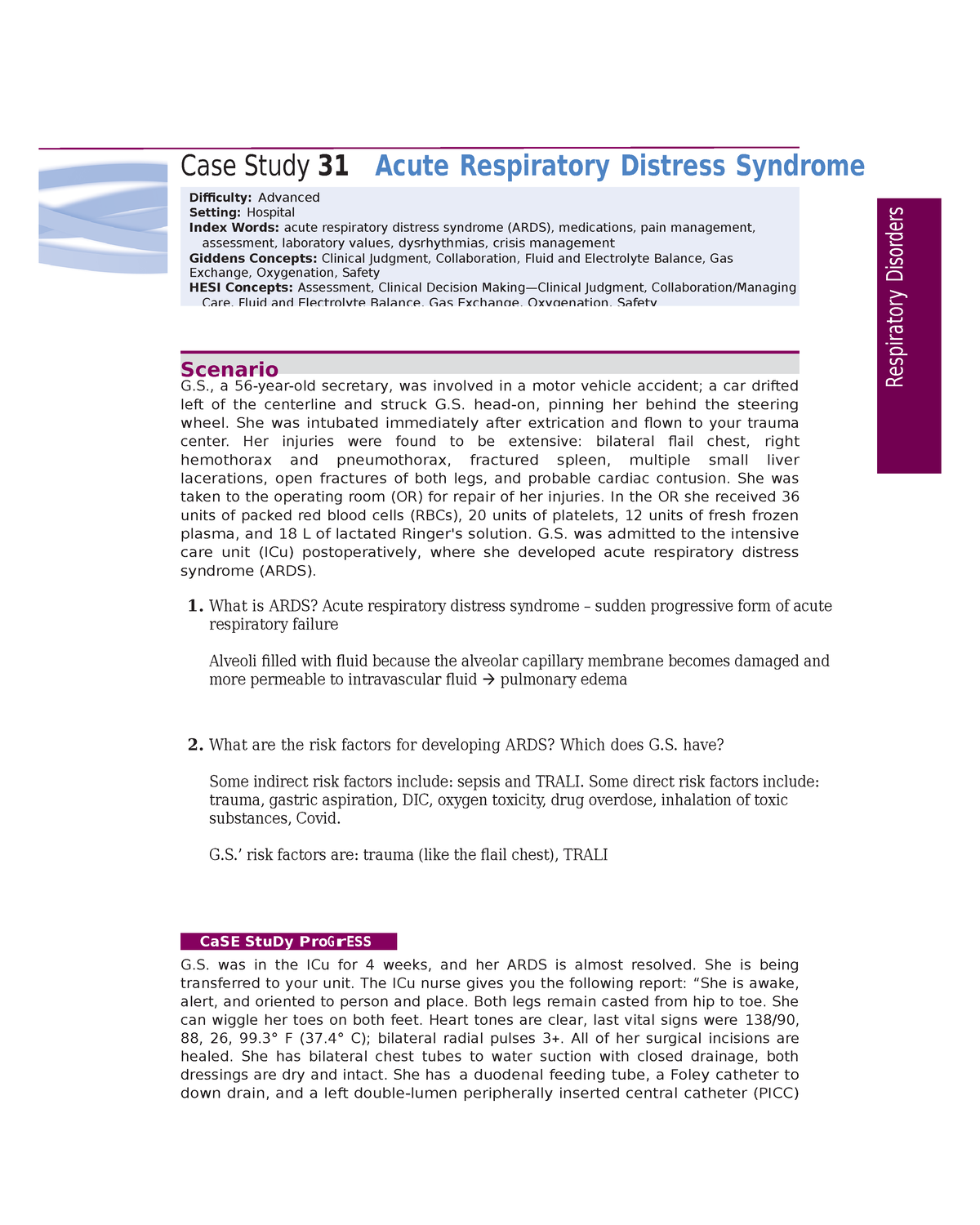 case study of ards