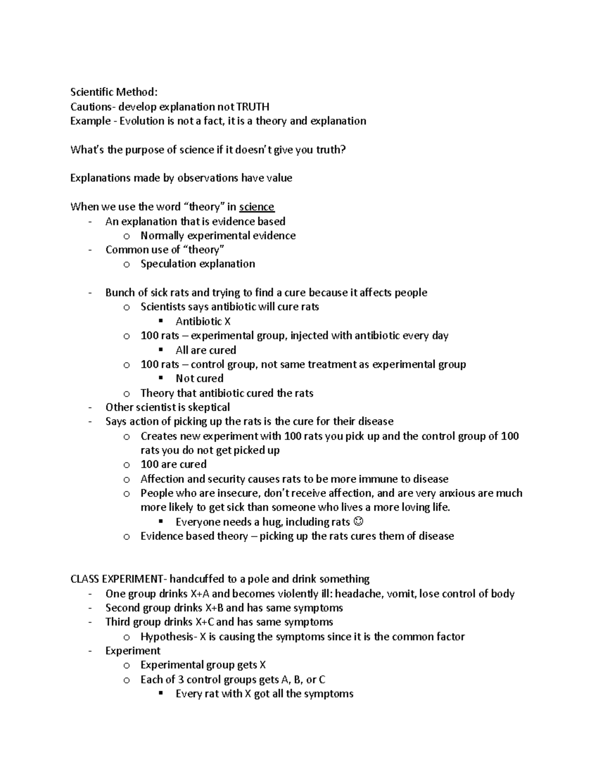 Lecture 3 BIOL1233 - Scientific Method: Cautions- develop explanation ...