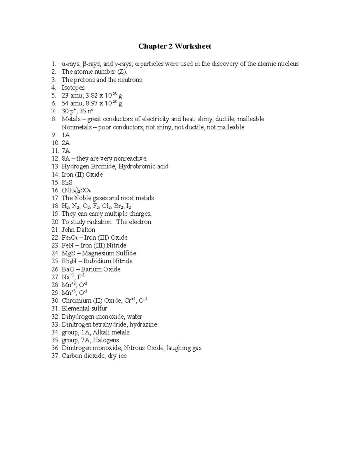 1411Chapter 2 Worksheet Answers Chapter 2 Worksheet αrays, βrays