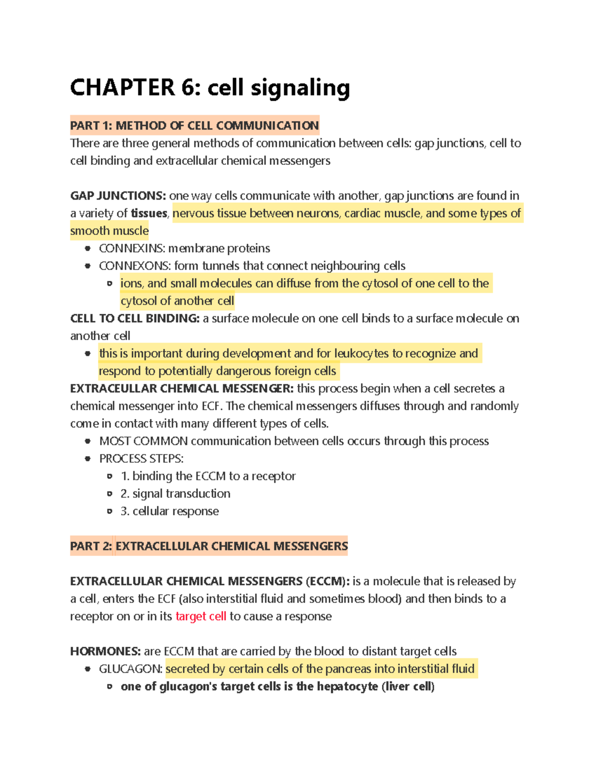 Chapter 6 cell signaling - Biol 230 - AU - Studocu