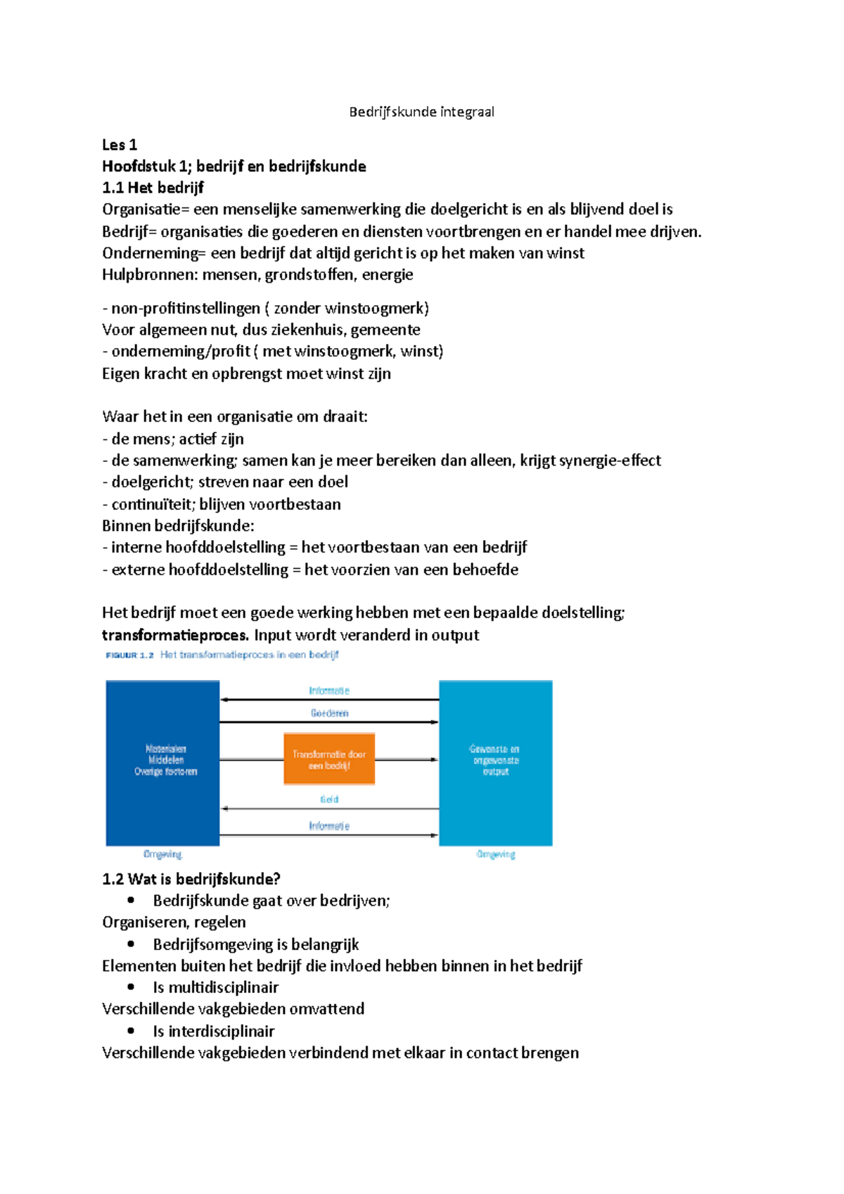 Bedrijfskunde MFO - Boek + Les Samenvatting - Bedrijfskunde Integraal ...