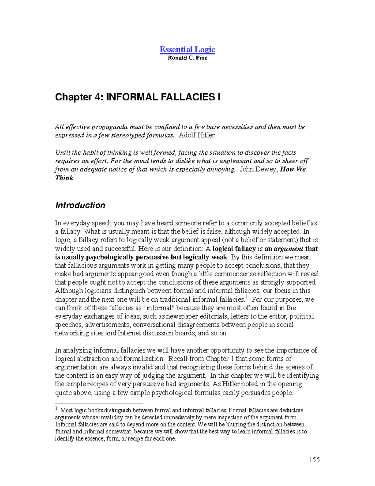 Chapt 4-EL-am - Essential Logic Ronald C. Pine Chapter 4: INFORMAL ...