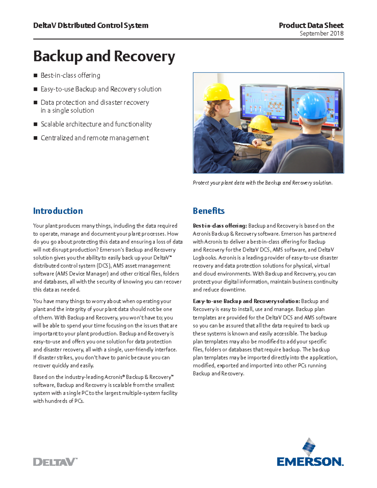 Backup-Recovery-Sept2018 - DeltaV Distributed Control System Product ...