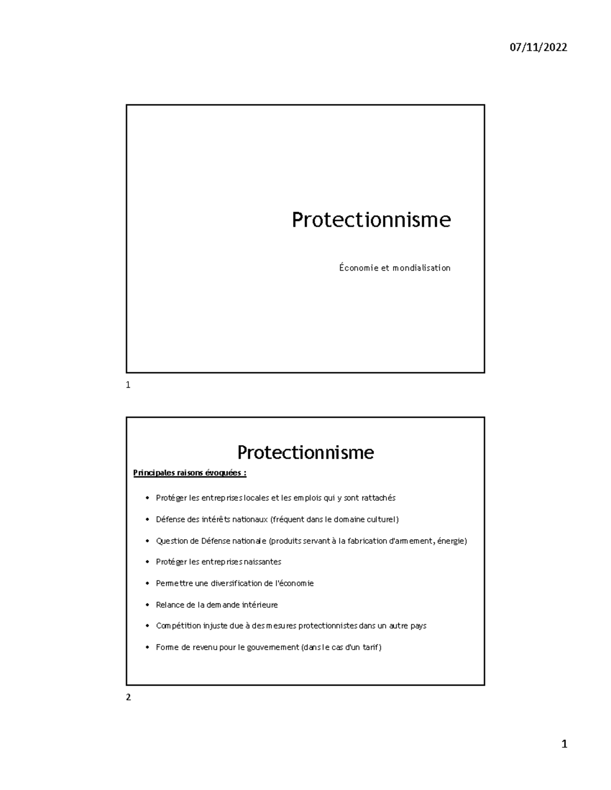 Économie - Protectionnisme - Protectionnisme Économie et mondialisation ...