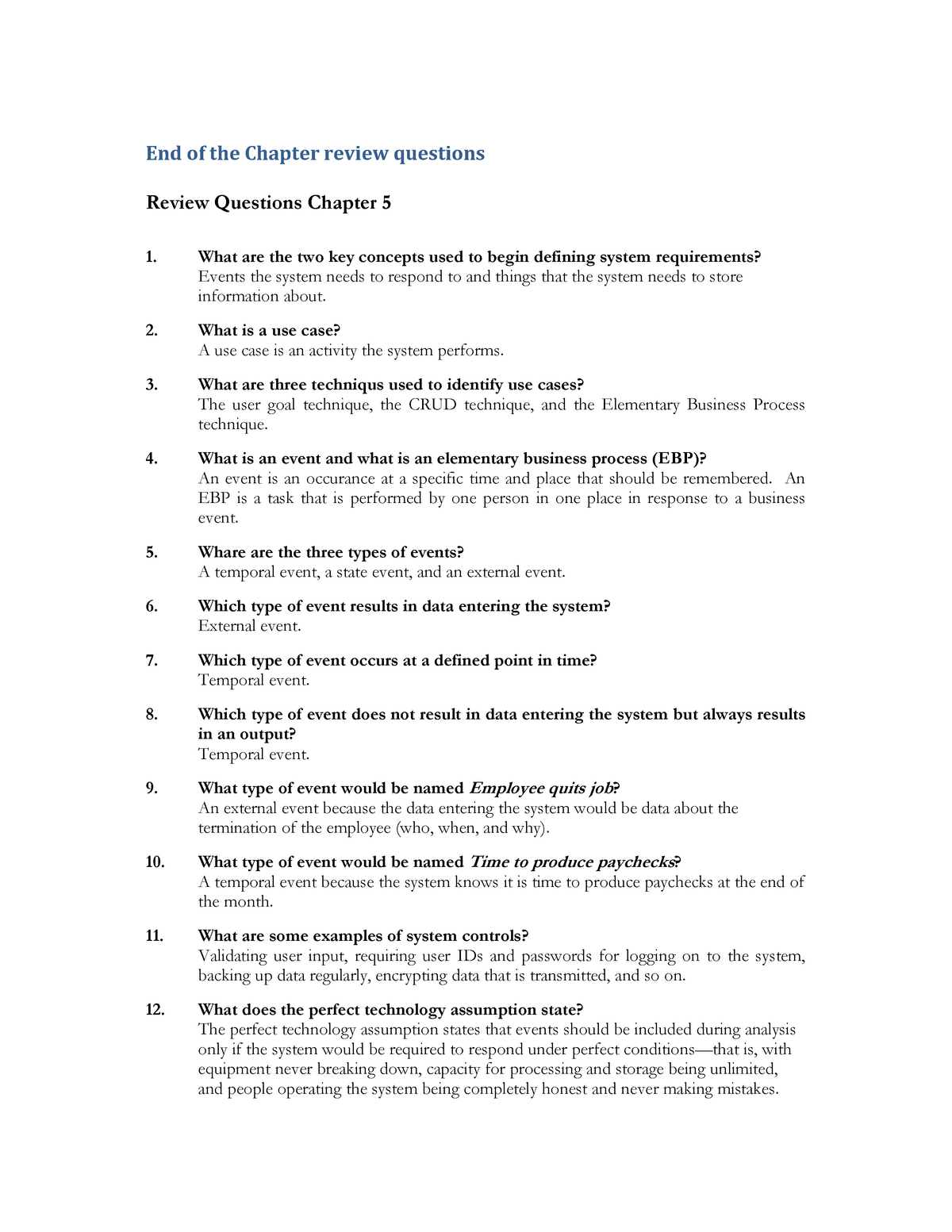 Some of end of the chapter review questions ict2622 - End of the ...