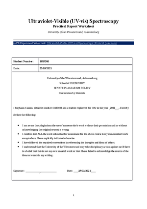 Spectroscopy final - Ultraviolet-Visible (UV-vis) Spectroscopy ...