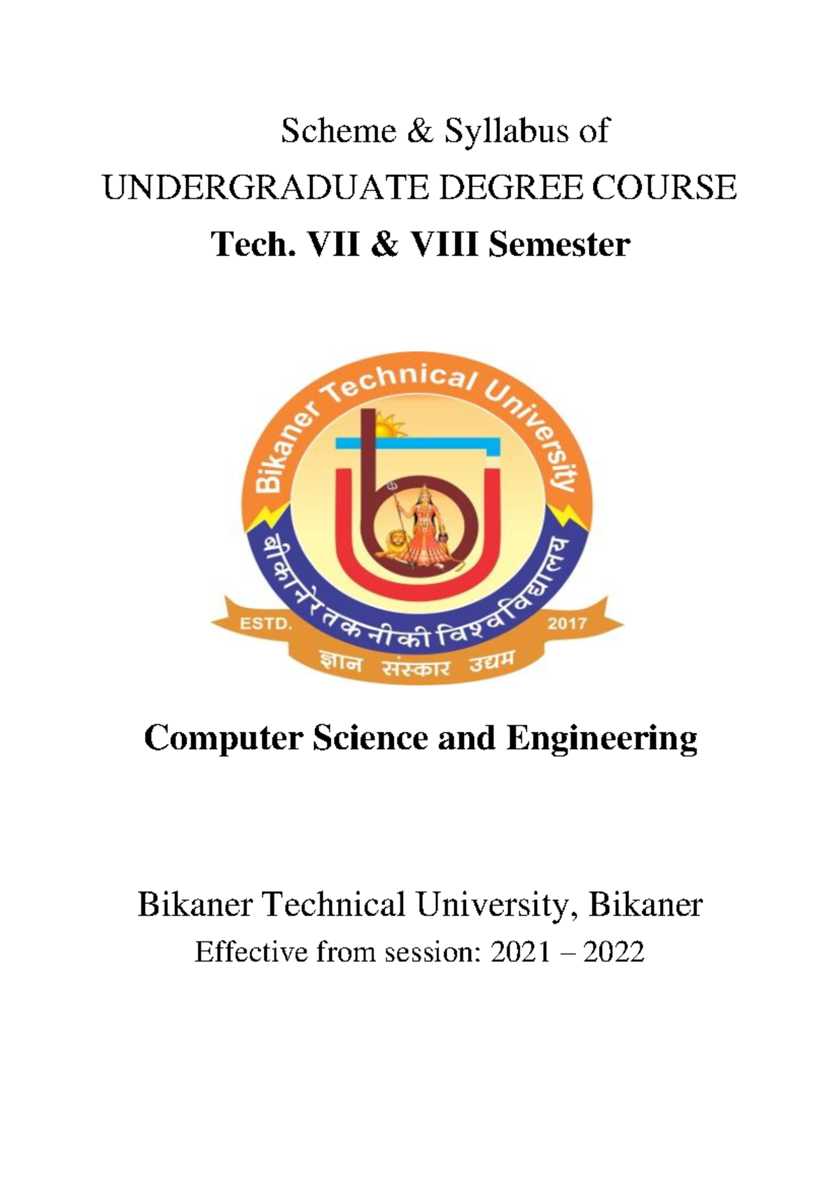 6-CS-7-to-8-Scheme Syllabus - Scheme & Syllabus Of UNDERGRADUATE DEGREE ...