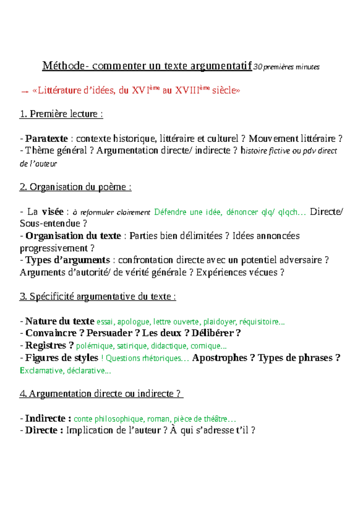 Méthode commentaire lecture d'idées - Méthode- commenter un texte ...