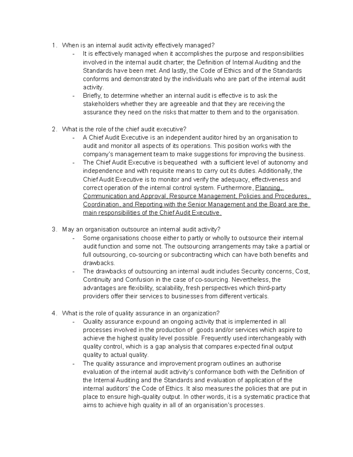 Internal AUdit - When is an internal audit activity effectively managed ...