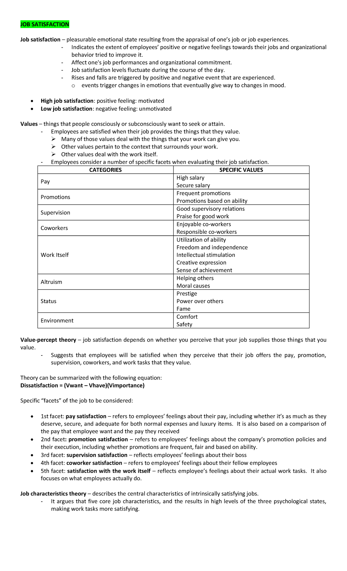 FInals (X)-13-14 - Chapter IV – Behavior Motivation - JOB SATISFACTION ...