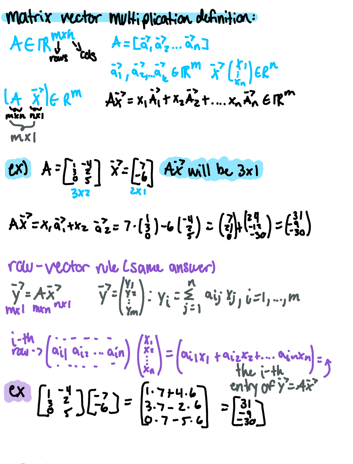 Section 1.4 The Matrix Equation Ax=b - Matrix Rector ...