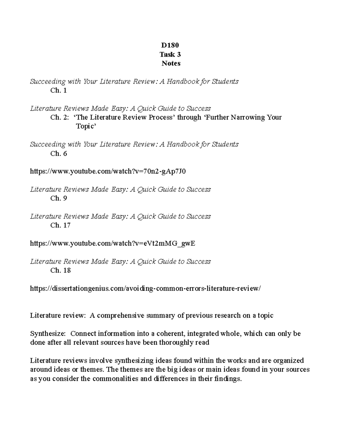 opm2 task 3 writing the literature review