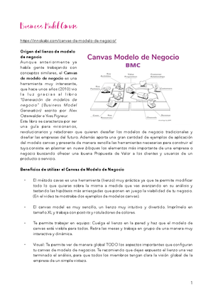 Canvas - Apuntes 1 - Business Model Canvas innokabi/canvas-de-modelo-de- negocio/ Origen del lienzo - Studocu