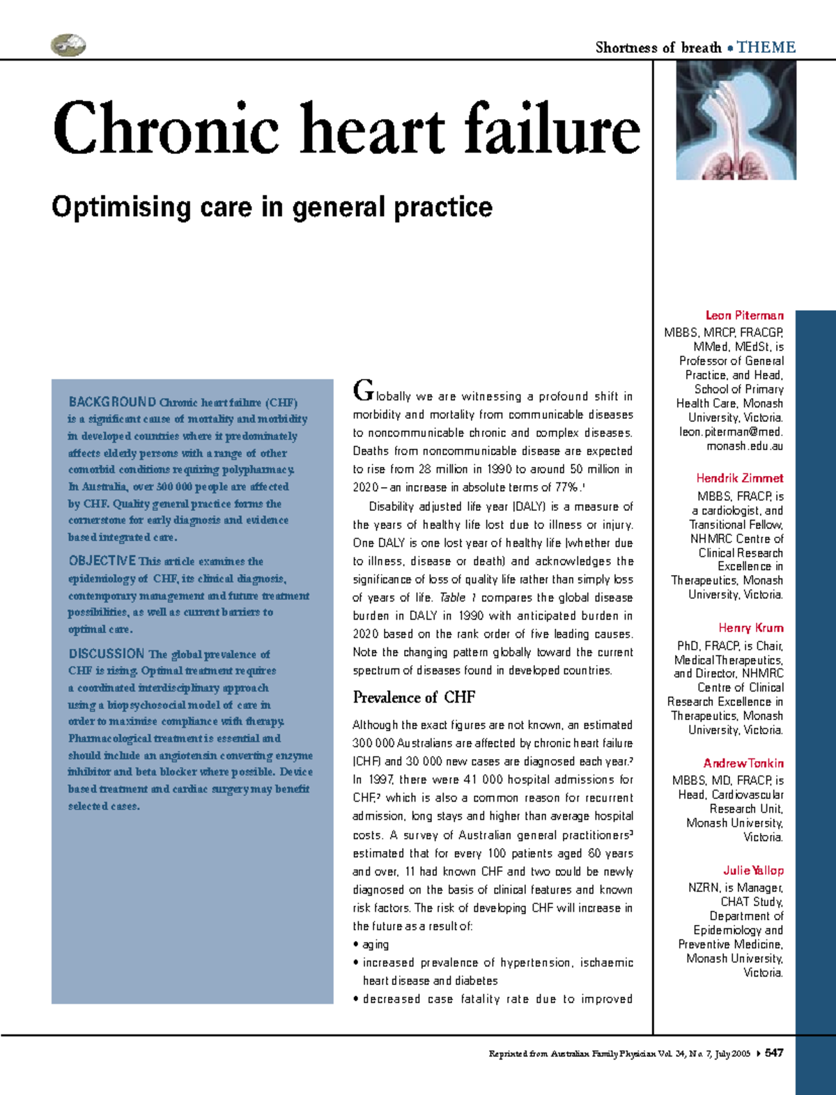 Chronic Heart Failure Management in Australia through GP - BDS I ...