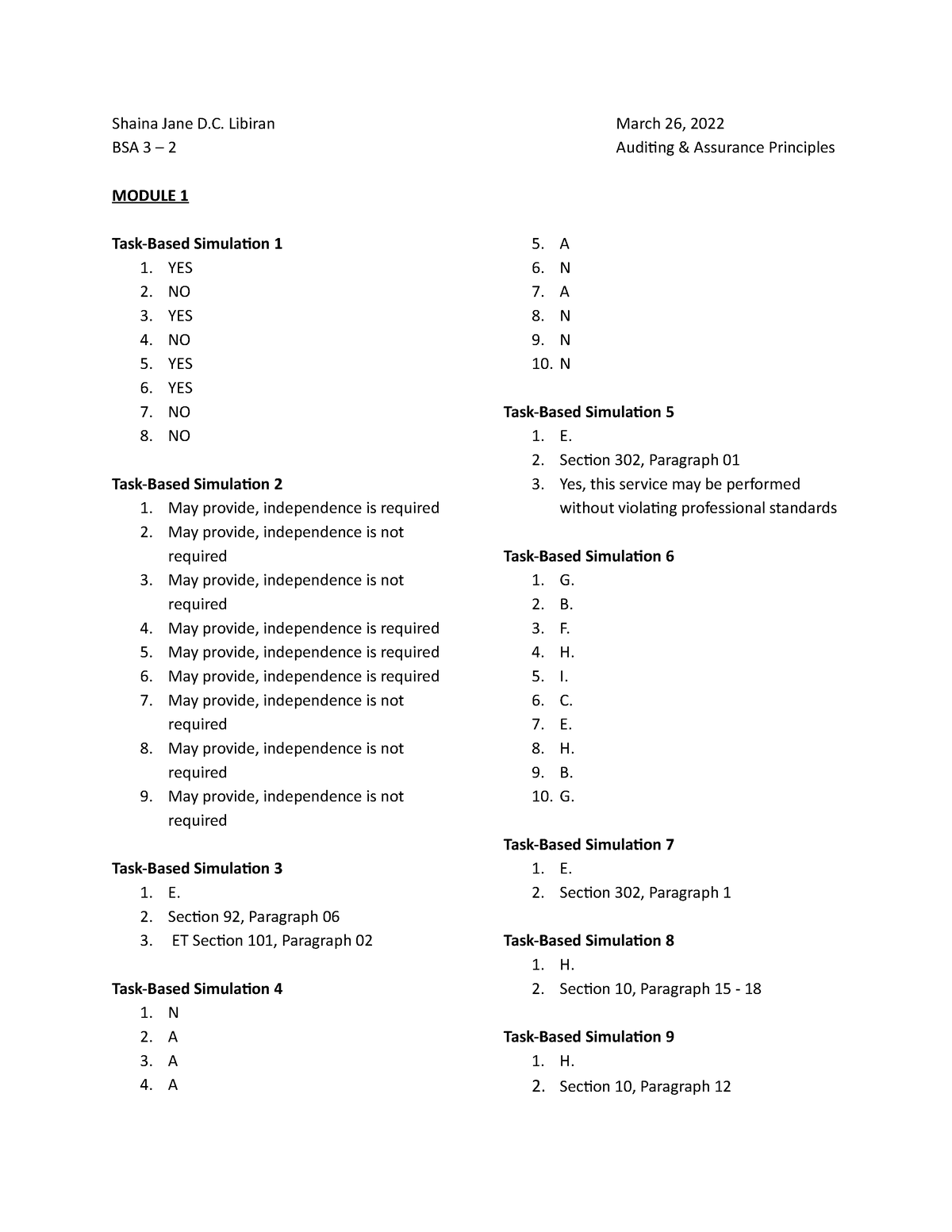 MODULE 1 - CHAPTER 1 - Shaina Jane D. Libiran March 26, 2022 BSA 3 – 2 ...