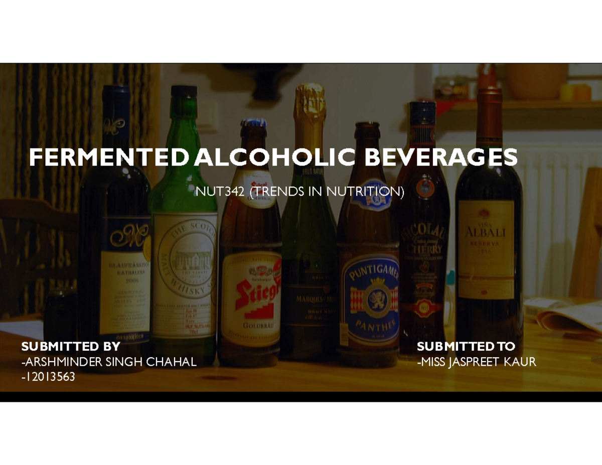 Presentationnut 342 whole FERMENTED ALCOHOLIC BEVERAGES NUT342