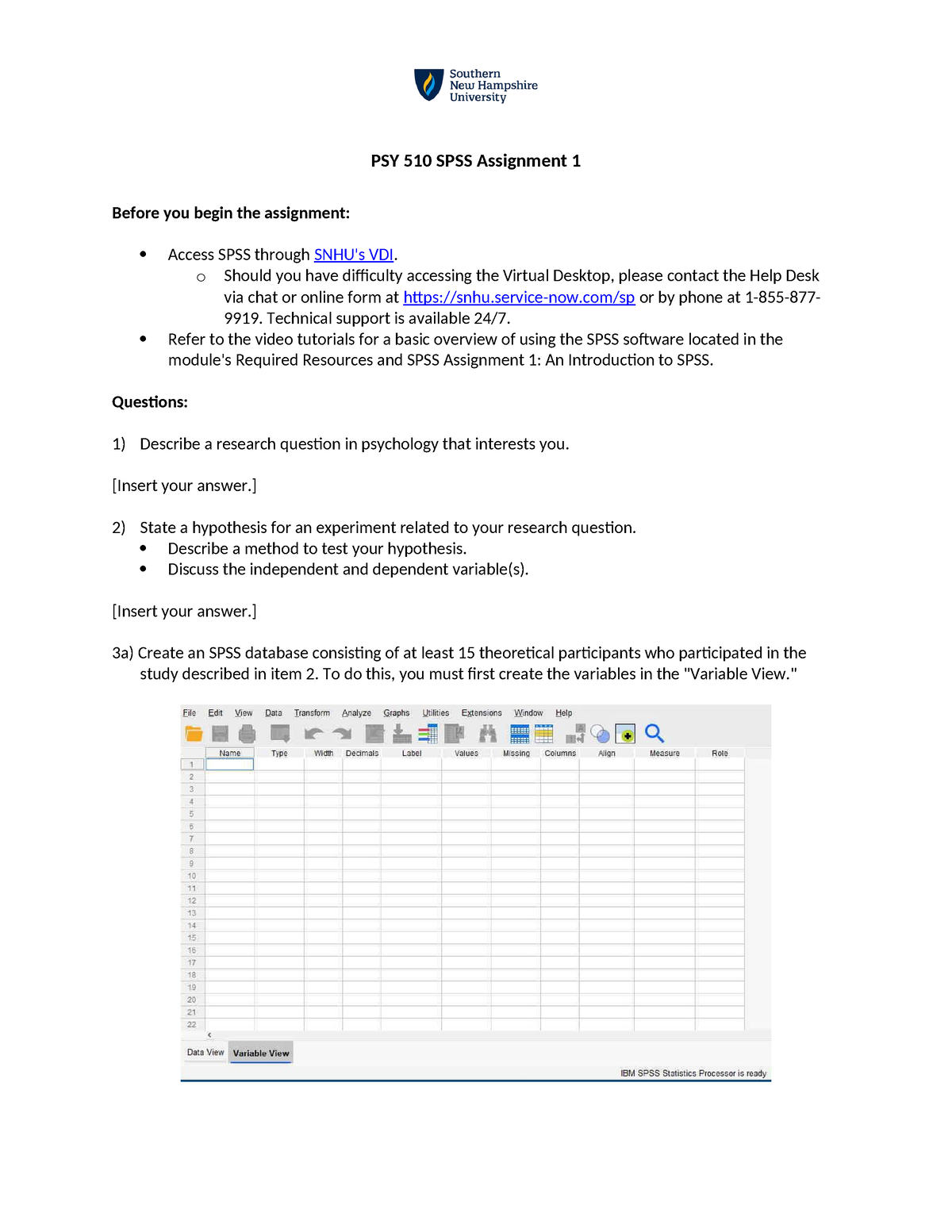 spss assignment 1