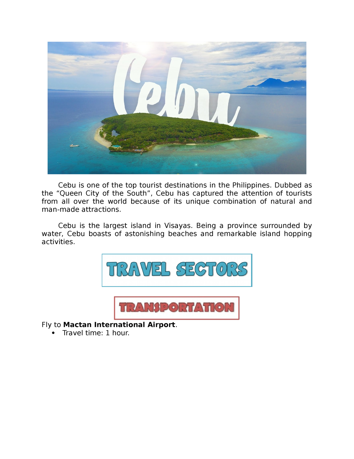 travel essay about cebu