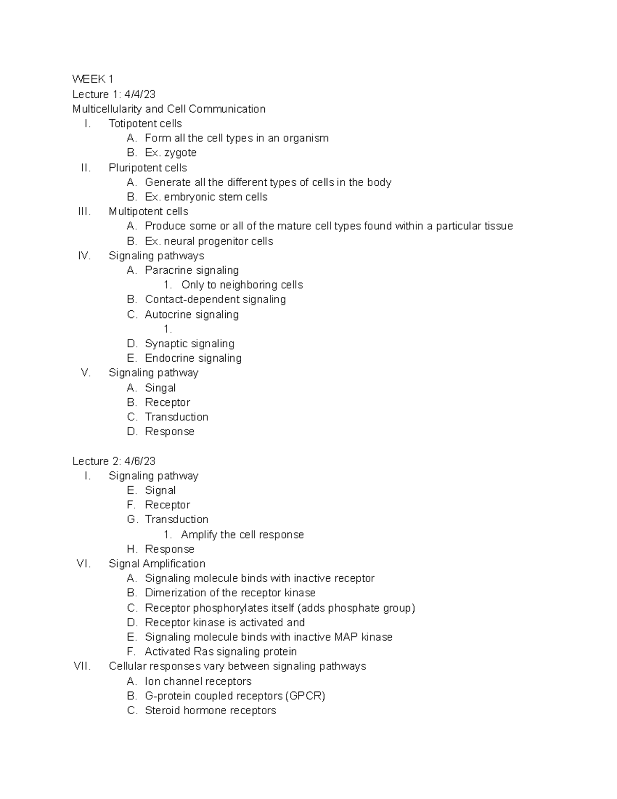 Multicellularity and Signaling Pathways - WEEK 1 Lecture 1: 4/4 ...