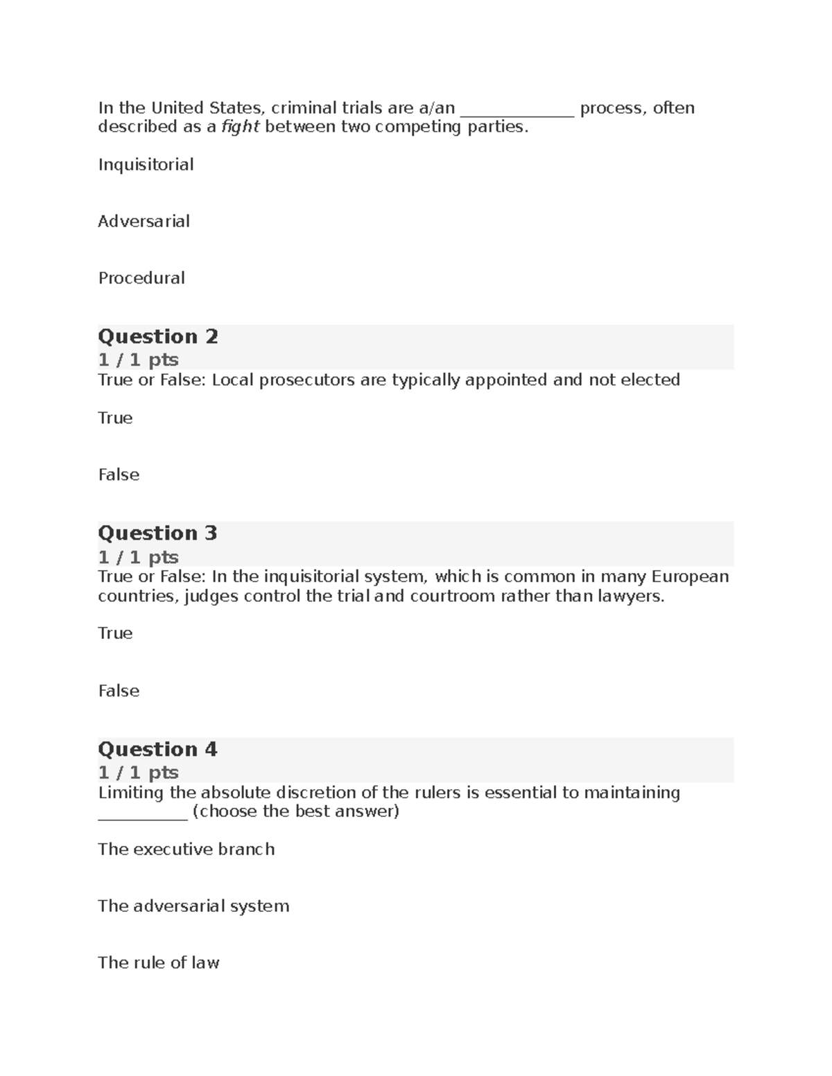 Quiz 7 - This is a real quiz from this class. - In the United States ...