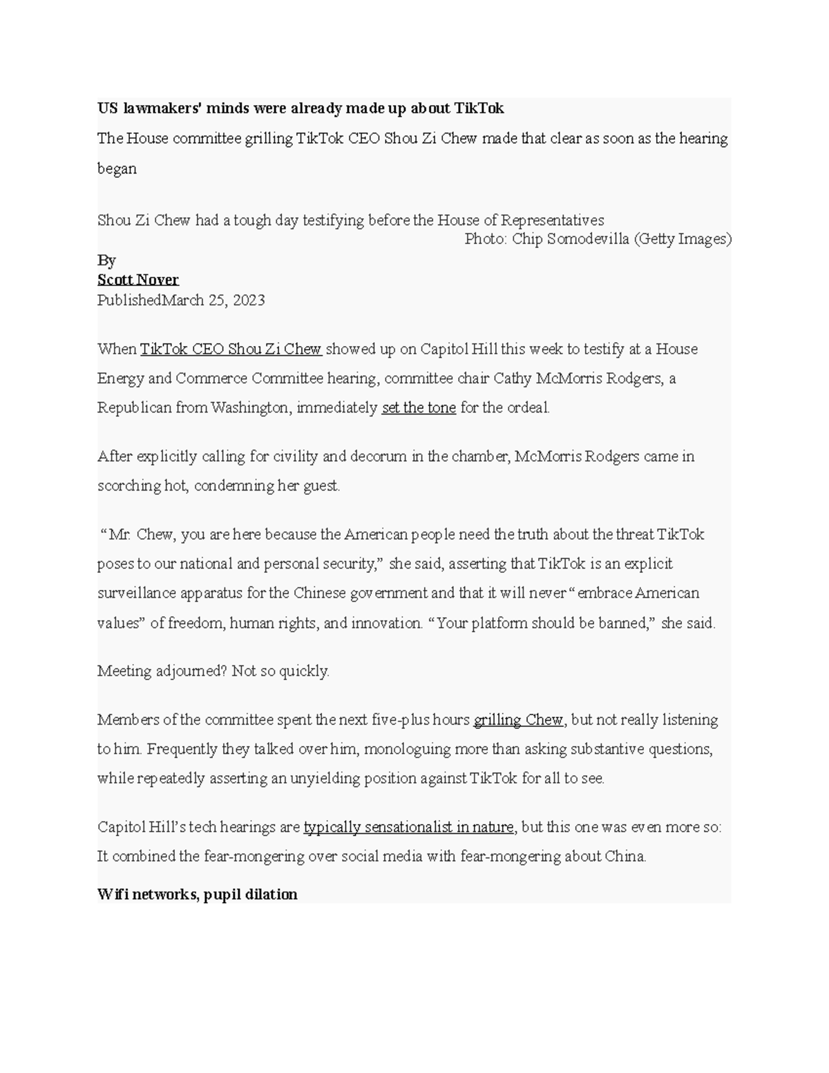 Tiktik case - US lawmakers' minds were already made up about TikTok The ...