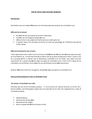 Law of Trusts and Equitable Remedies: Workshop introduction - Remedies ...