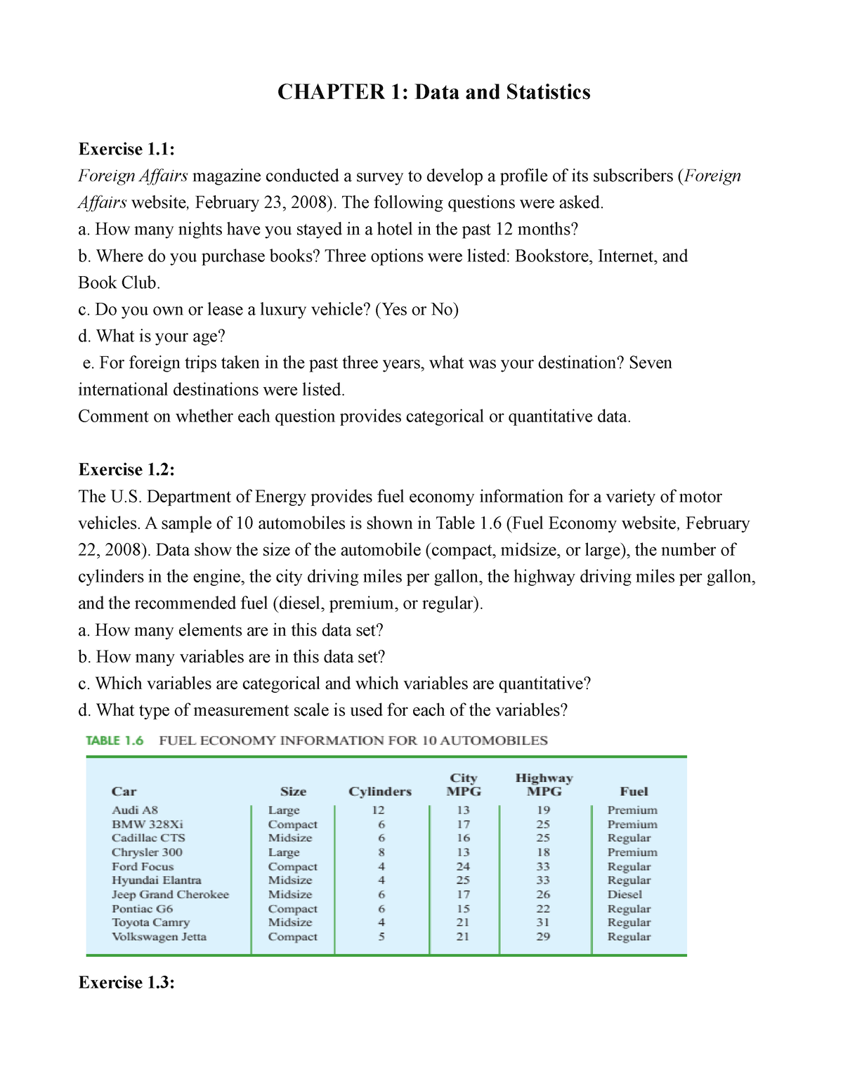 unit data & statistics homework 1