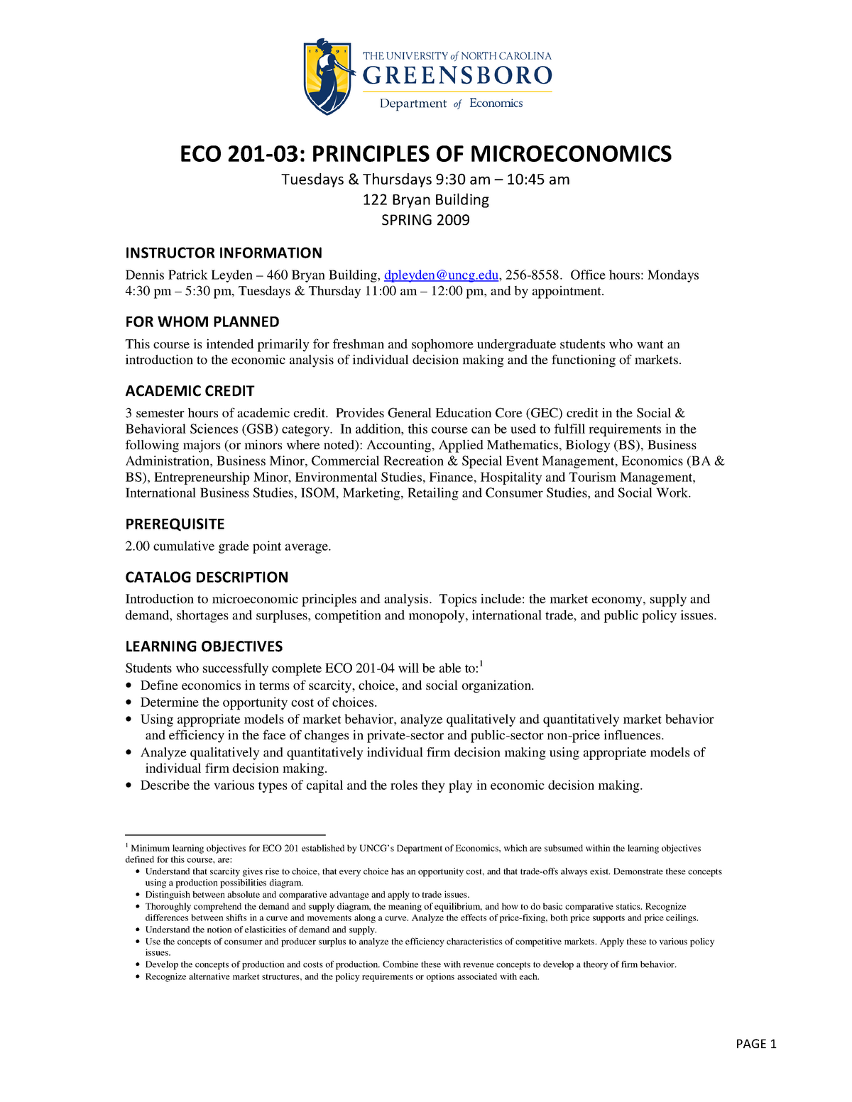 ECO201 Study Guide - ECO PRINCIPLES OF MICROECONOMICS Tuesdays ...