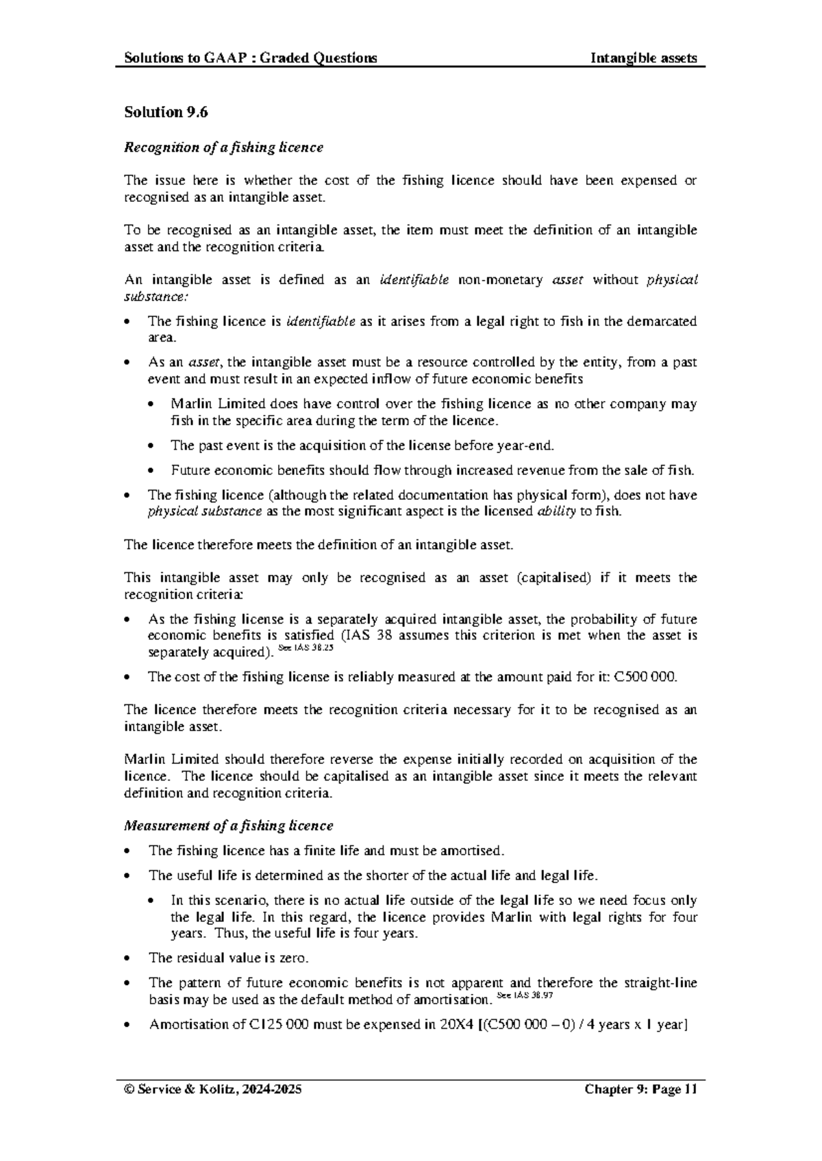 Revised Solution - Solutions to GAAP : Graded Questions Intangible ...