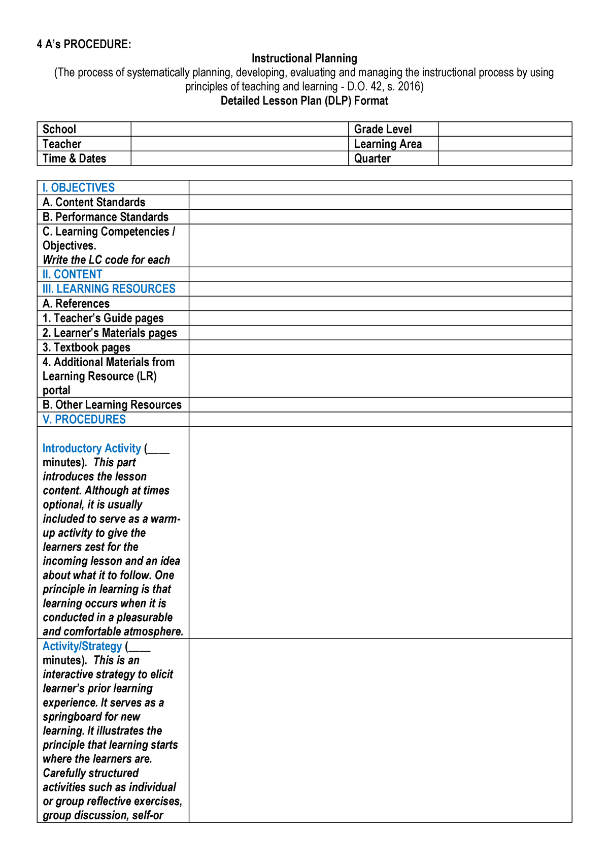 435946735-4as-dlp-format-4-a-s-procedure-instructional-planning-the