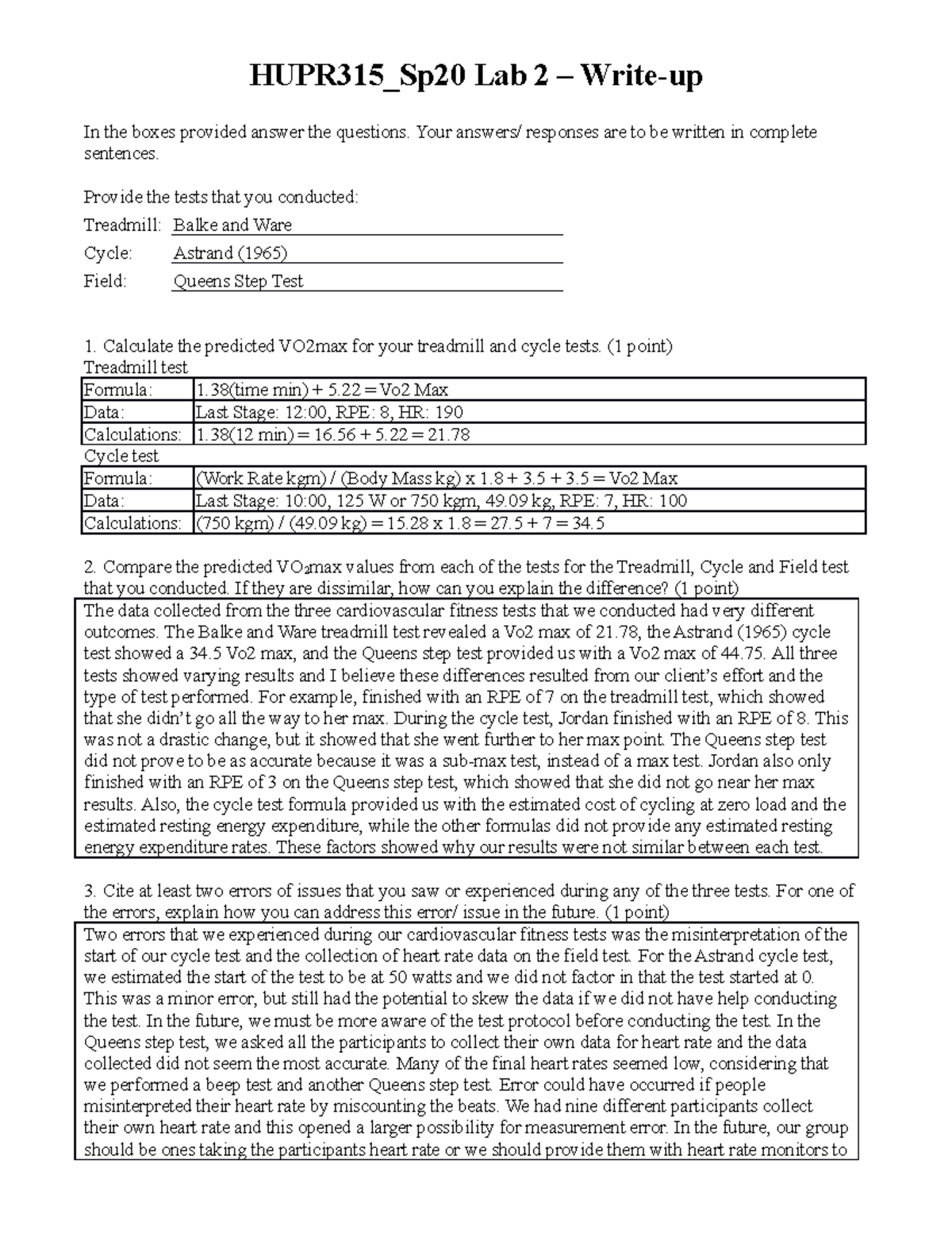 Lab 2 Writeup Questions for Lab 2 HUPR315_Sp20 Lab 2 Writeup