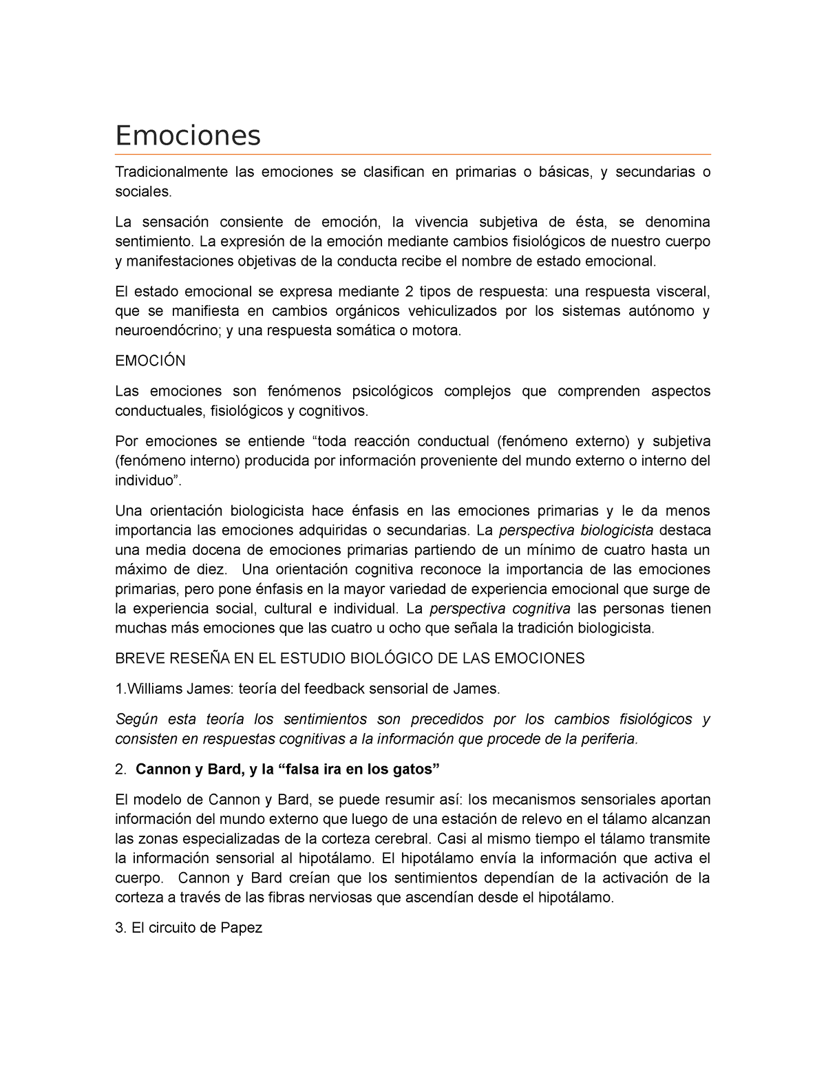 Unidad 8 Emociones Tradicionalmente Las Emociones Se Clasifican En Primarias O Básicas Y